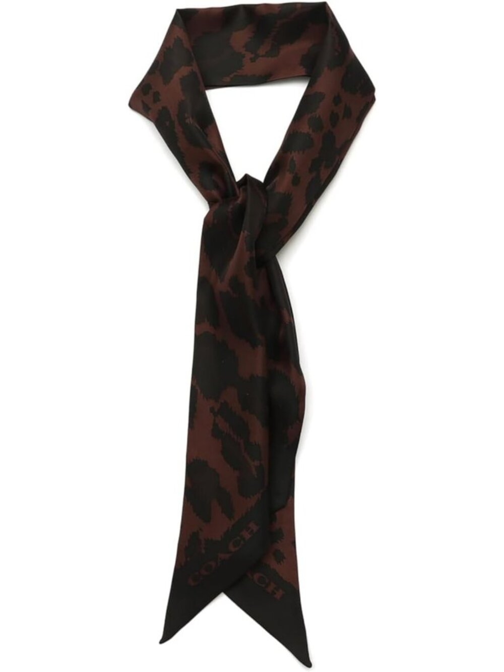 Leopard Print Silk Skinny Scarf | Stylish Wide Fashion Accessory for Women